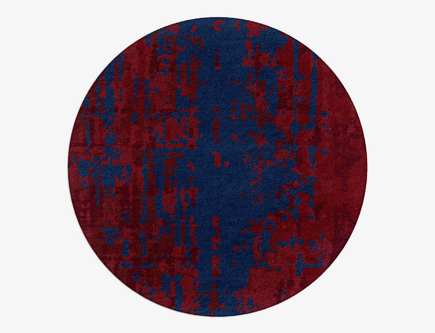 Crimson Blues Surface Art Round Hand Tufted Pure Wool Custom Rug by Rug Artisan