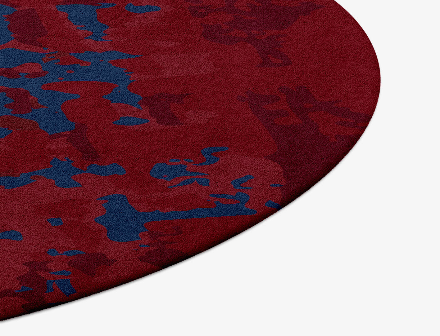 Crimson Blues Surface Art Round Hand Tufted Pure Wool Custom Rug by Rug Artisan