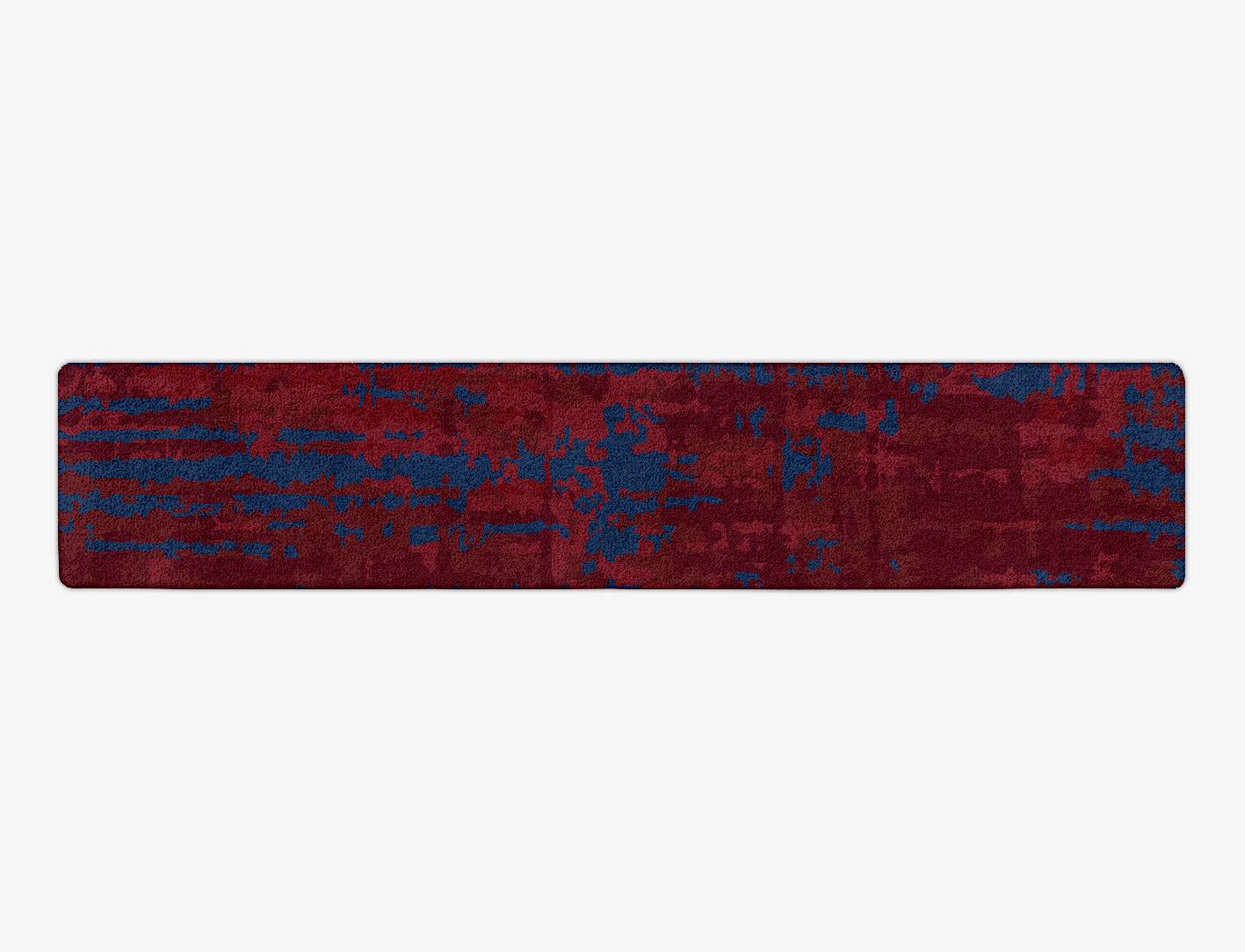 Crimson Blues Surface Art Runner Hand Tufted Pure Wool Custom Rug by Rug Artisan