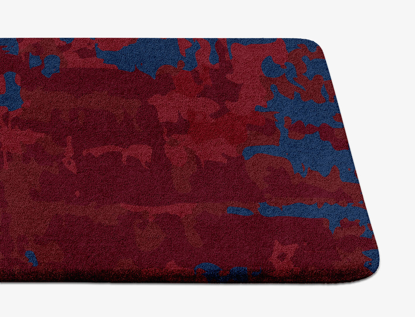 Crimson Blues Surface Art Runner Hand Tufted Pure Wool Custom Rug by Rug Artisan