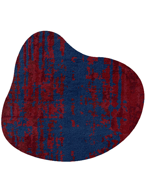 Crimson Blues Surface Art Splash Hand Tufted Pure Wool Custom Rug by Rug Artisan