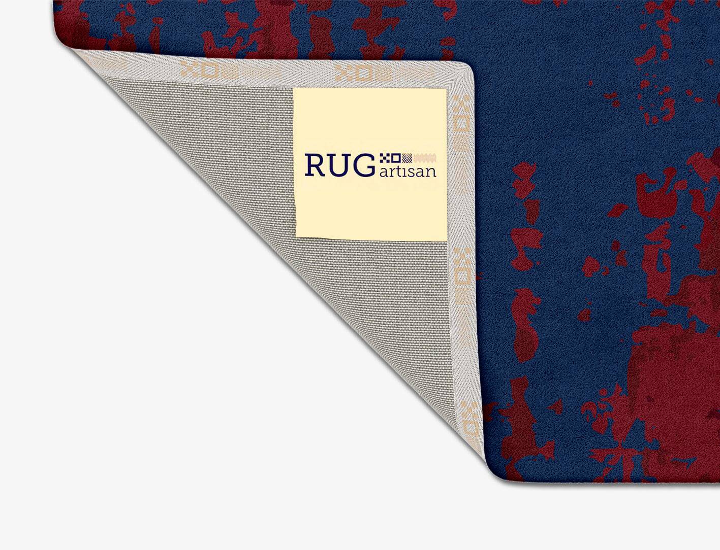Crimson Blues Surface Art Square Hand Tufted Pure Wool Custom Rug by Rug Artisan
