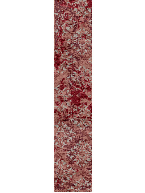 Crimson Splash Vintage Runner Hand Knotted Bamboo Silk Custom Rug by Rug Artisan