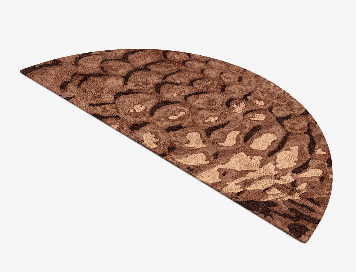 Croc Hide Animal Prints Halfmoon Hand Tufted Bamboo Silk Custom Rug by Rug Artisan