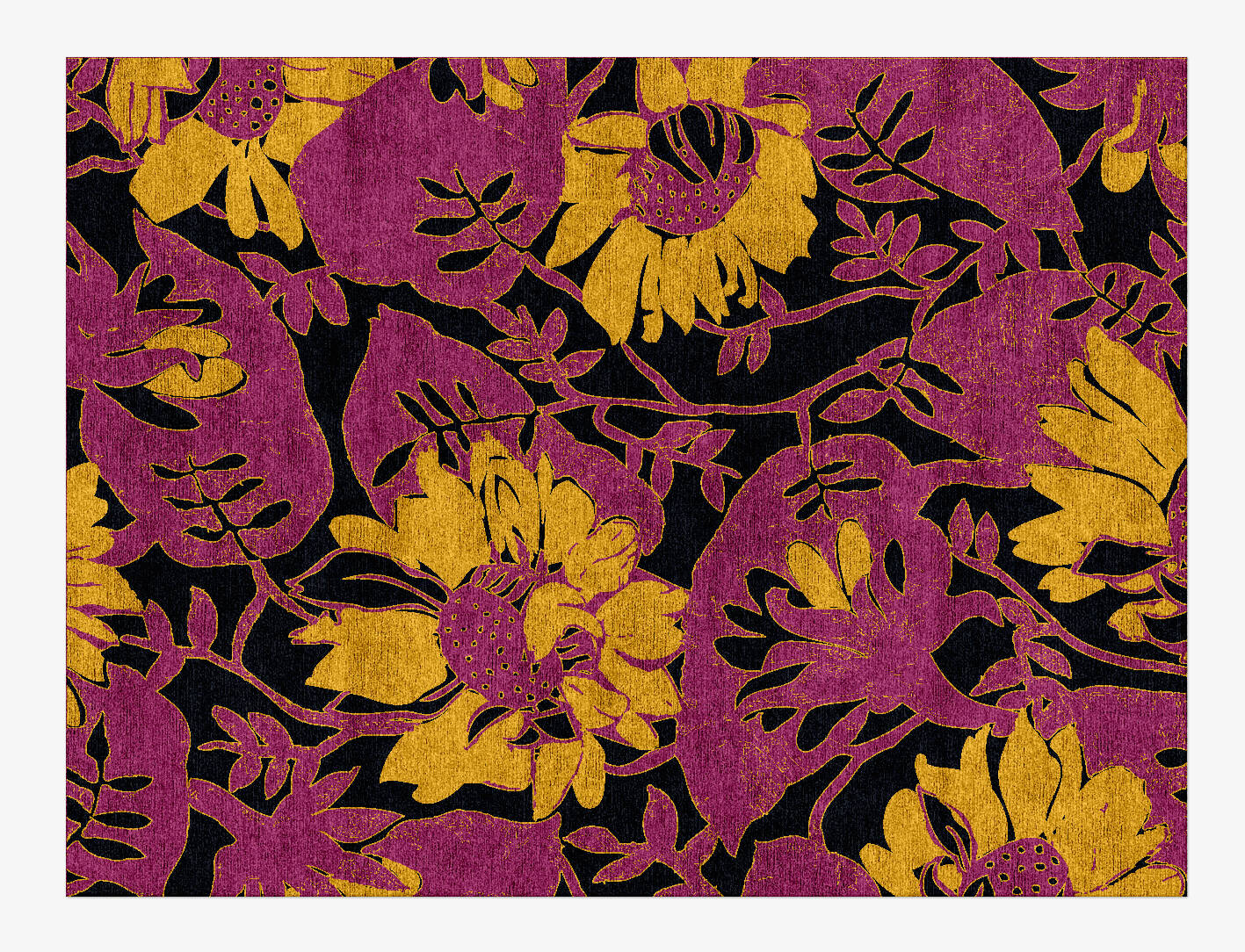 Crocus Floral Rectangle Hand Knotted Bamboo Silk Custom Rug by Rug Artisan