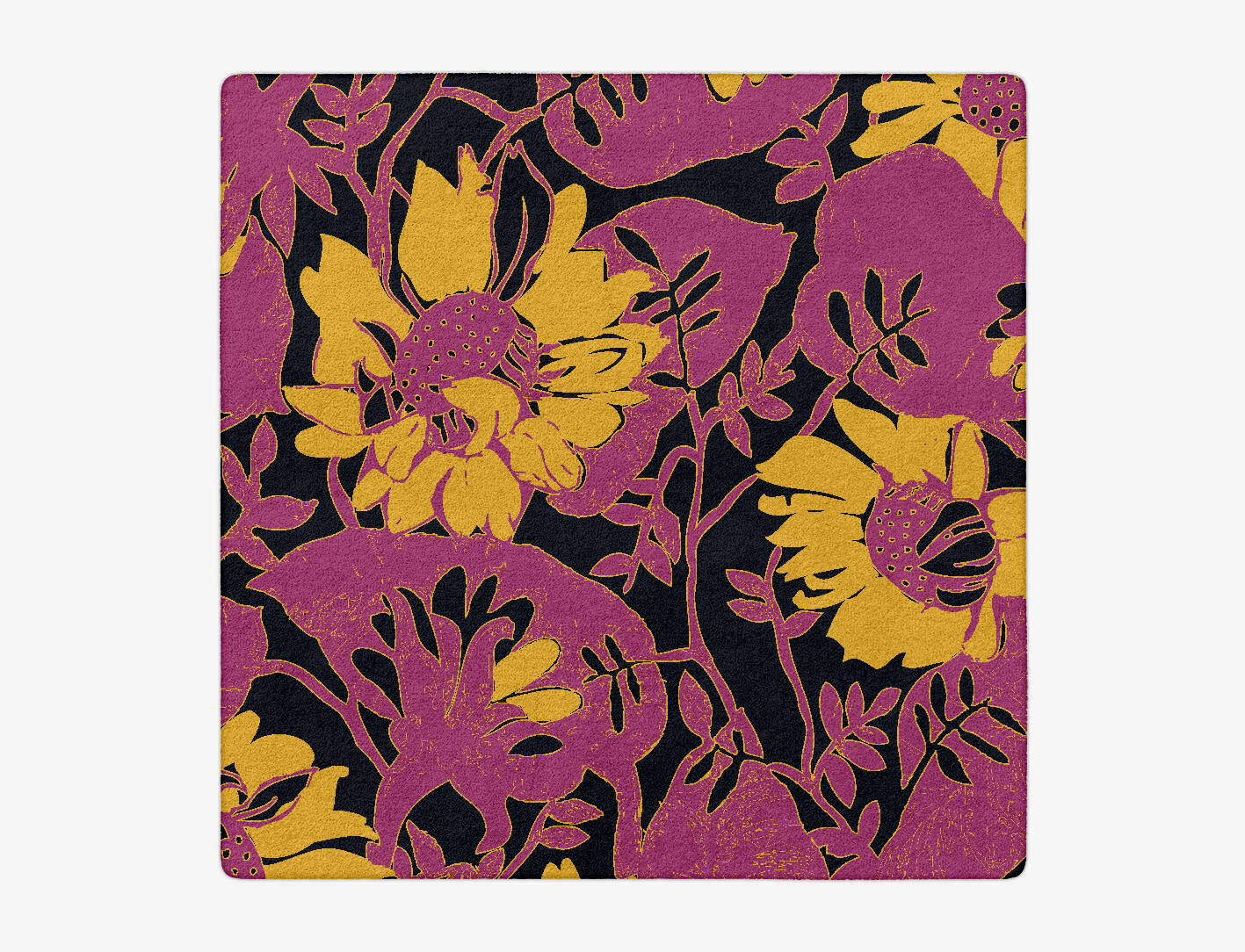 Crocus Floral Square Hand Tufted Pure Wool Custom Rug by Rug Artisan