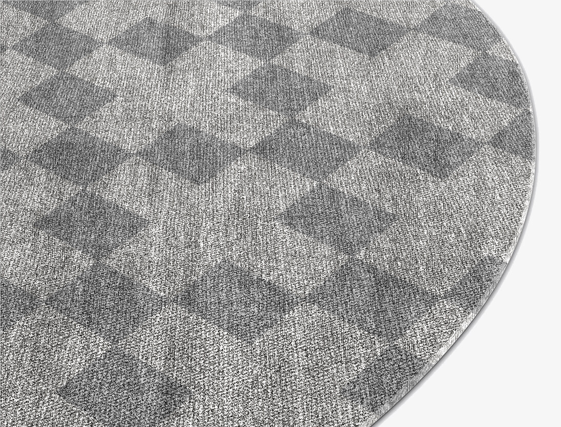 Crosscut Geometric Oval Flatweave Bamboo Silk Custom Rug by Rug Artisan