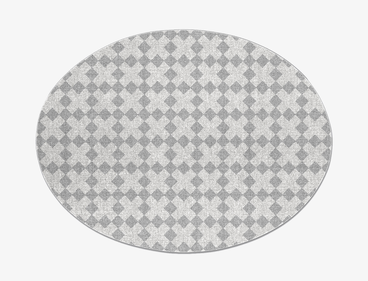 Crosscut Geometric Oval Flatweave New Zealand Wool Custom Rug by Rug Artisan