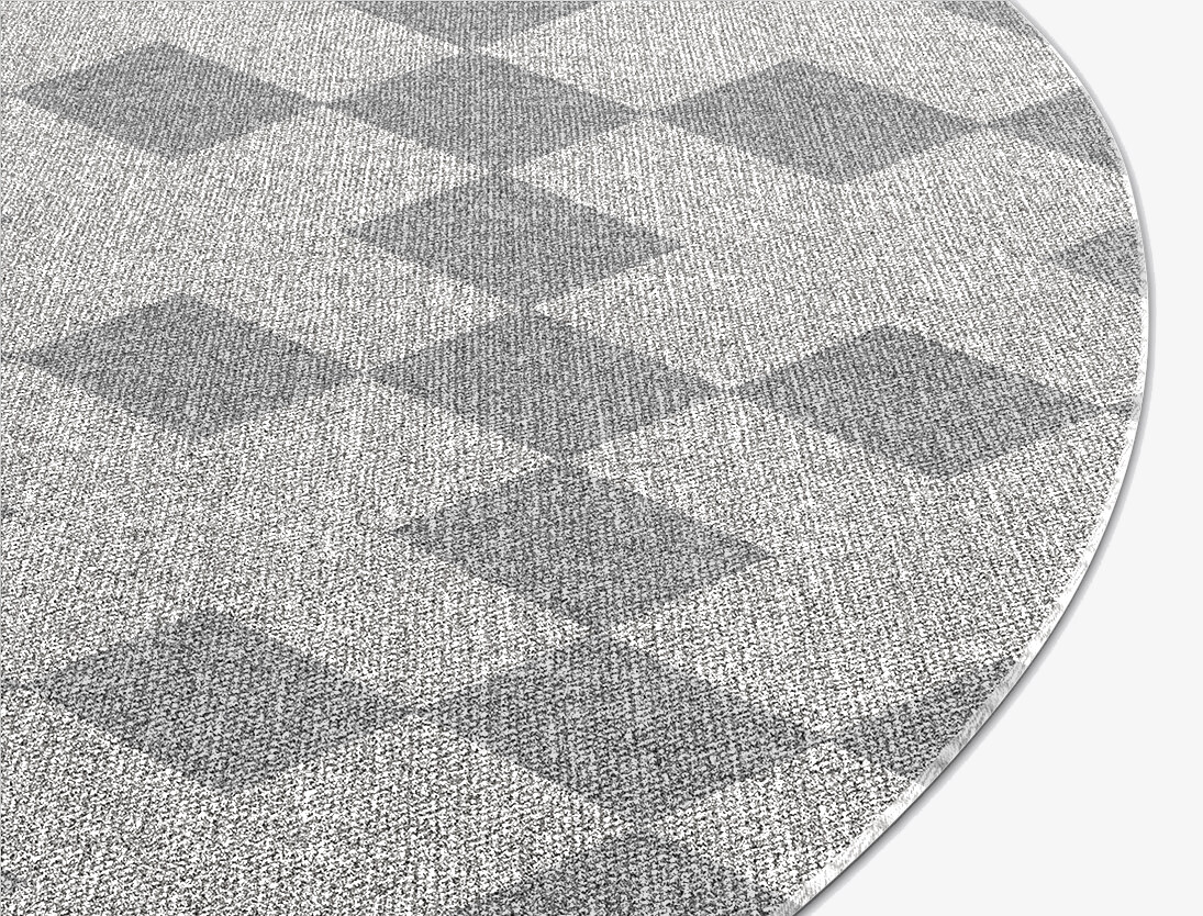 Crosscut Geometric Round Flatweave New Zealand Wool Custom Rug by Rug Artisan