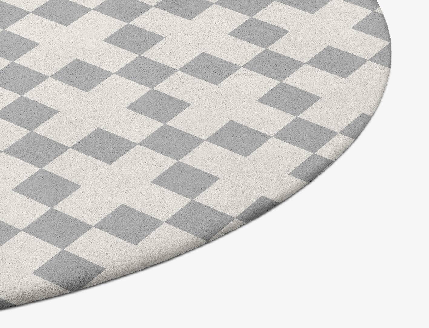 Crosscut Geometric Oval Hand Tufted Pure Wool Custom Rug by Rug Artisan