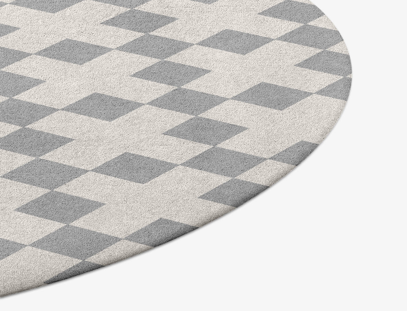Crosscut Geometric Round Hand Tufted Pure Wool Custom Rug by Rug Artisan