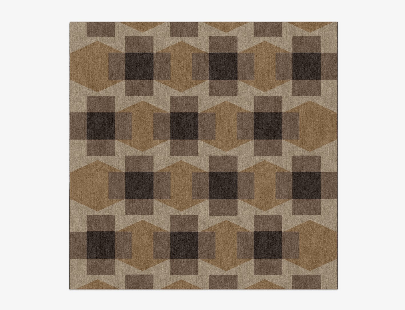 Crossed Geometric Square Hand Knotted Tibetan Wool Custom Rug by Rug Artisan