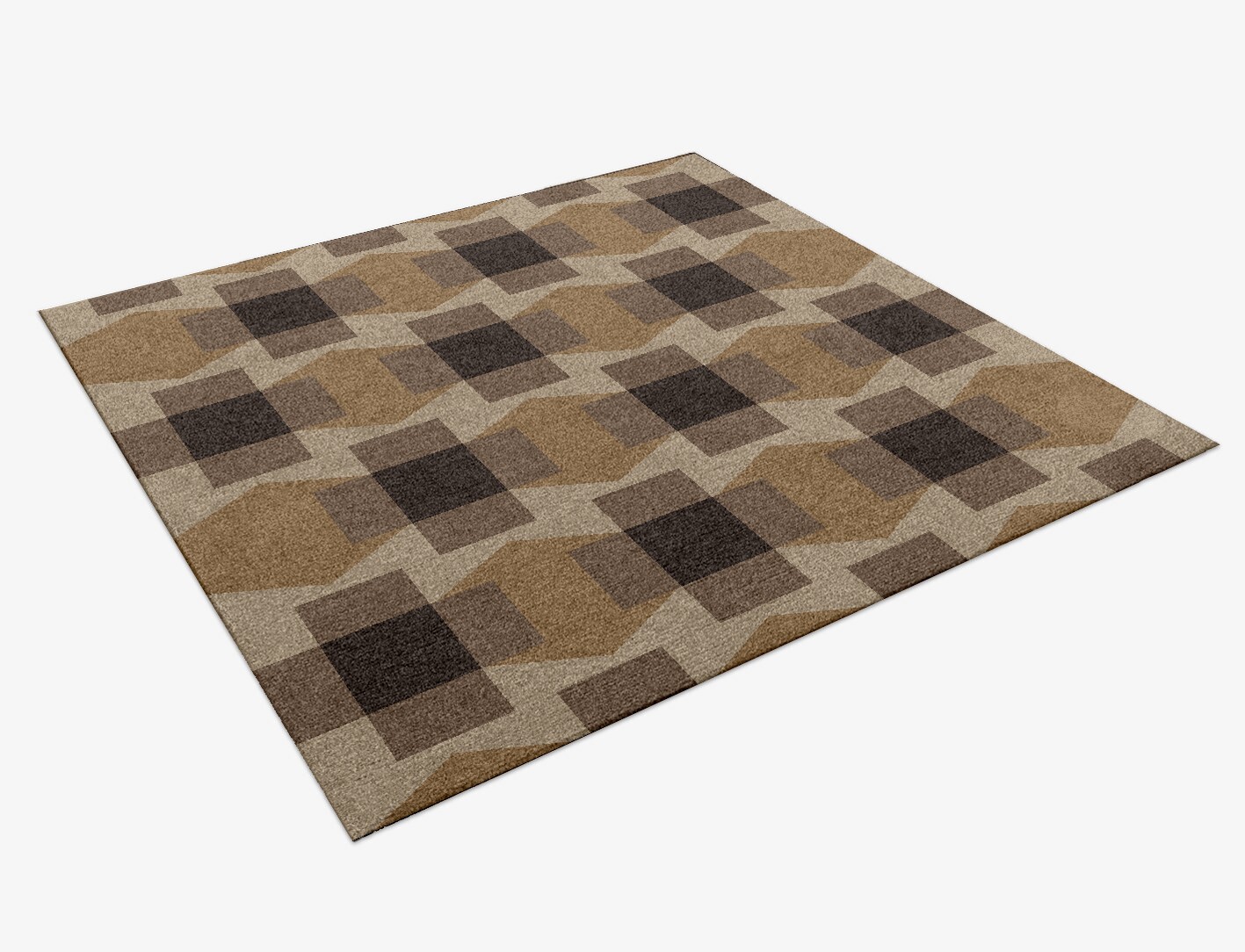 Crossed Geometric Square Hand Knotted Tibetan Wool Custom Rug by Rug Artisan