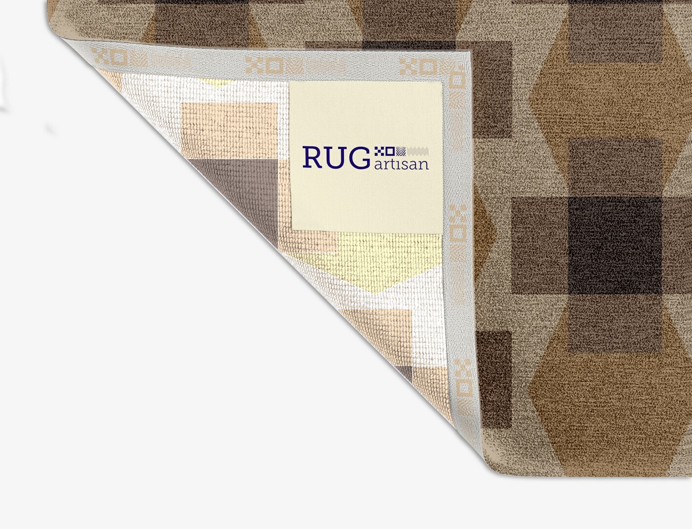 Crossed Geometric Square Hand Knotted Tibetan Wool Custom Rug by Rug Artisan