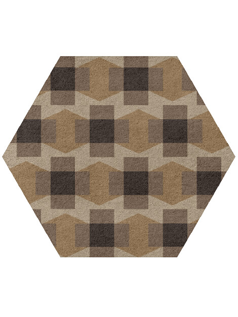 Crossed Modern Geometrics Hexagon Hand Tufted Pure Wool Custom Rug by Rug Artisan