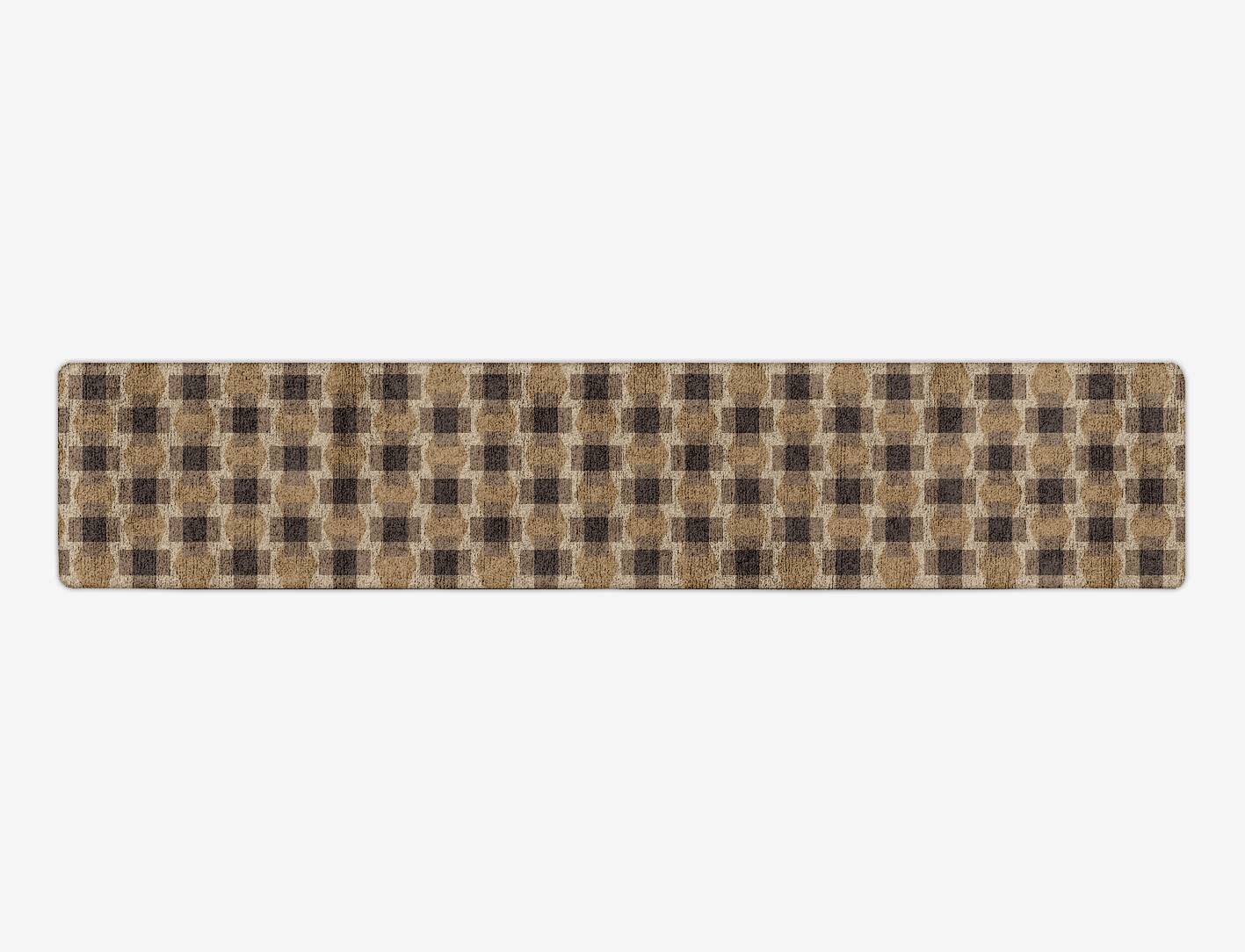 Crossed Modern Geometrics Runner Hand Tufted Bamboo Silk Custom Rug by Rug Artisan