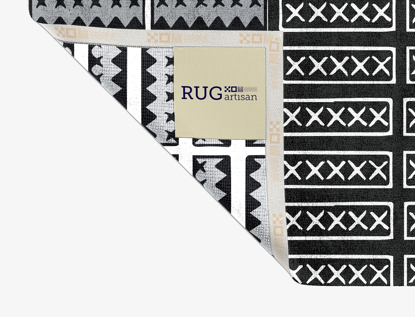 Crosses Monochrome Rectangle Hand Knotted Bamboo Silk Custom Rug by Rug Artisan