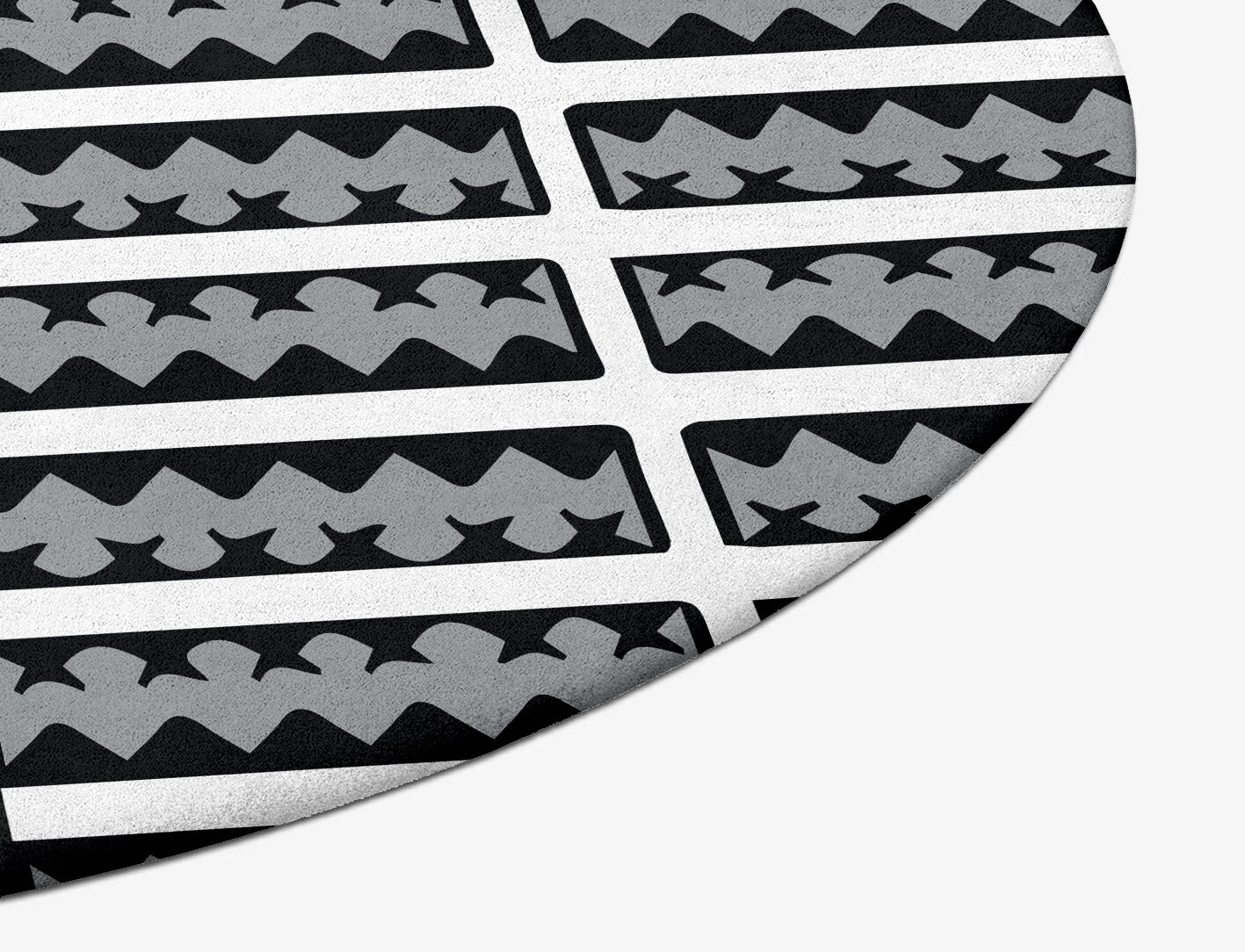 Crosses Monochrome Oval Hand Tufted Pure Wool Custom Rug by Rug Artisan