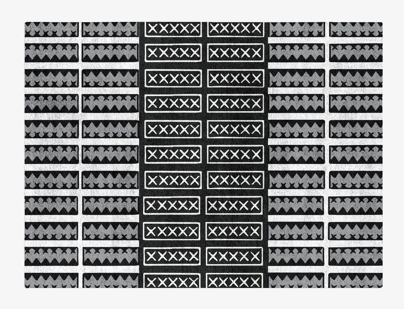 Crosses Monochrome Rectangle Hand Tufted Bamboo Silk Custom Rug by Rug Artisan