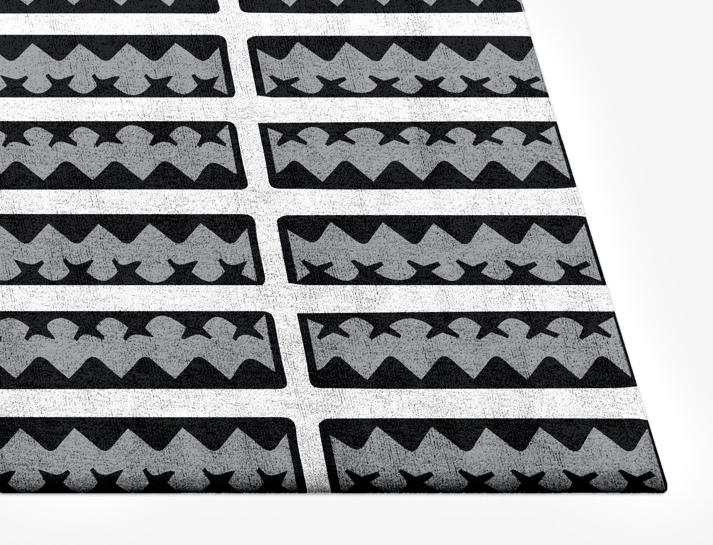 Crosses Monochrome Rectangle Hand Tufted Bamboo Silk Custom Rug by Rug Artisan