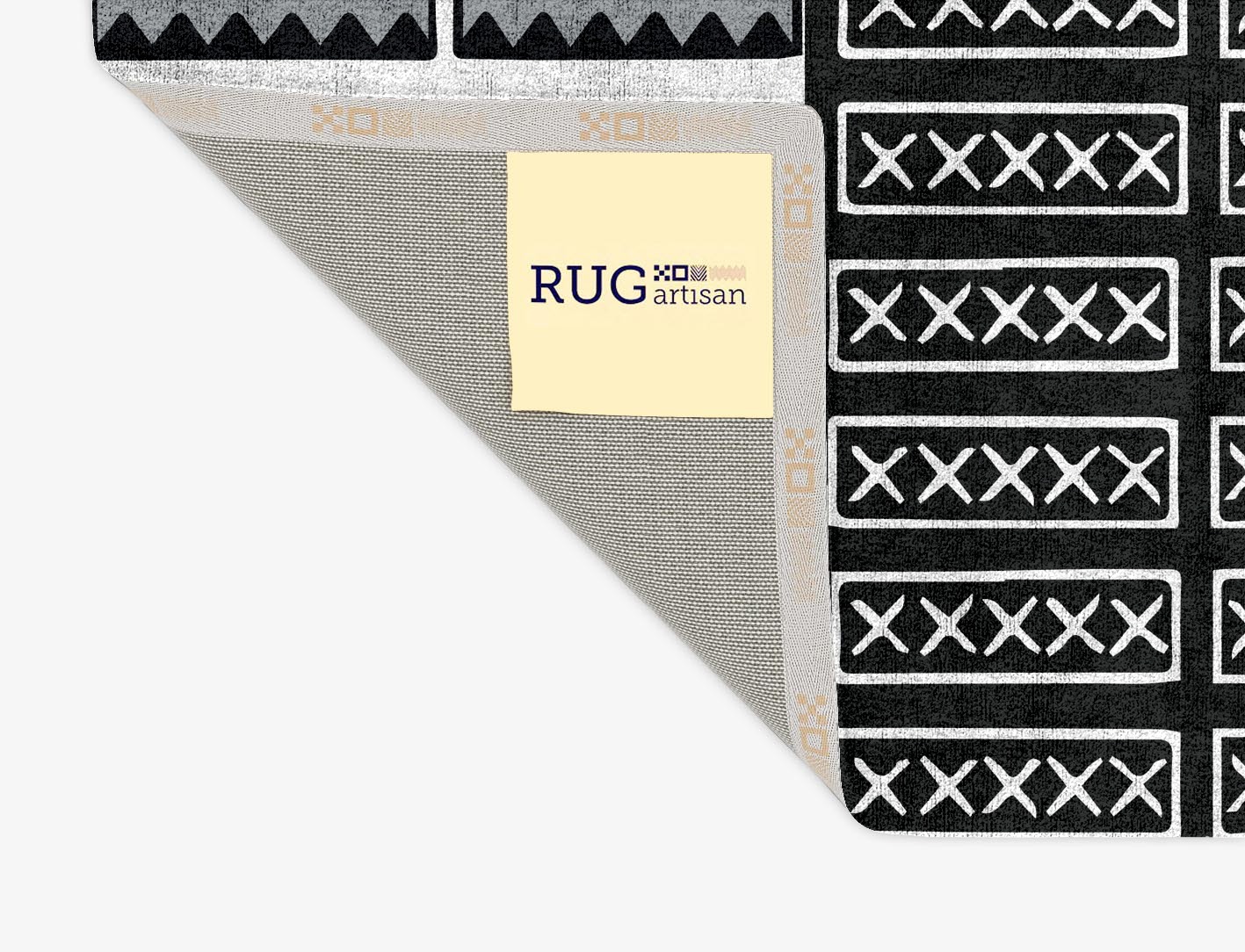 Crosses Monochrome Rectangle Hand Tufted Bamboo Silk Custom Rug by Rug Artisan