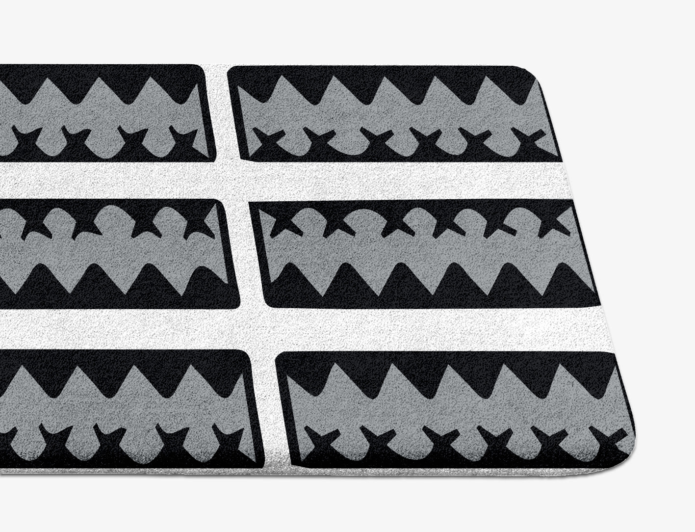 Crosses Monochrome Runner Hand Tufted Pure Wool Custom Rug by Rug Artisan