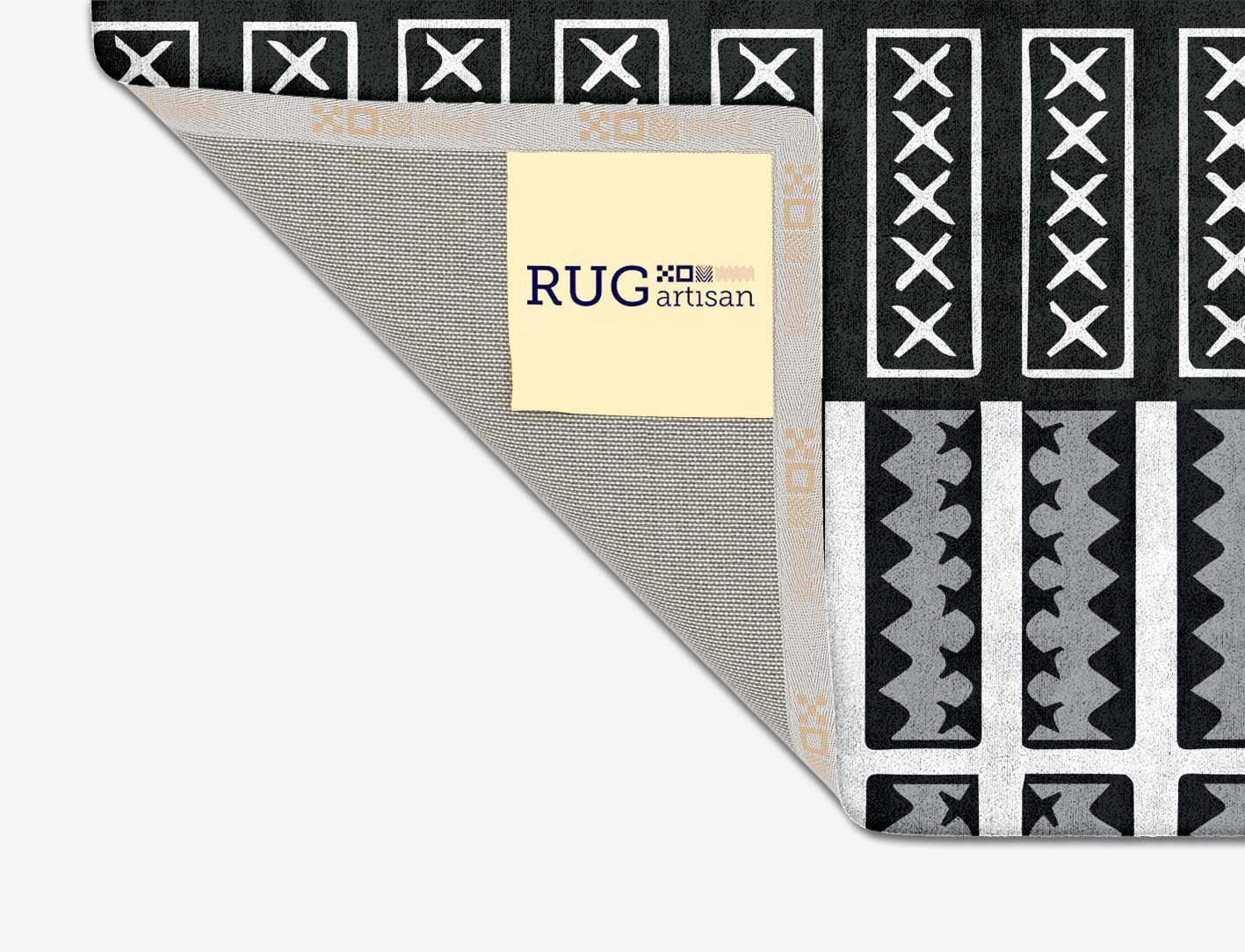 Crosses Monochrome Square Hand Tufted Bamboo Silk Custom Rug by Rug Artisan