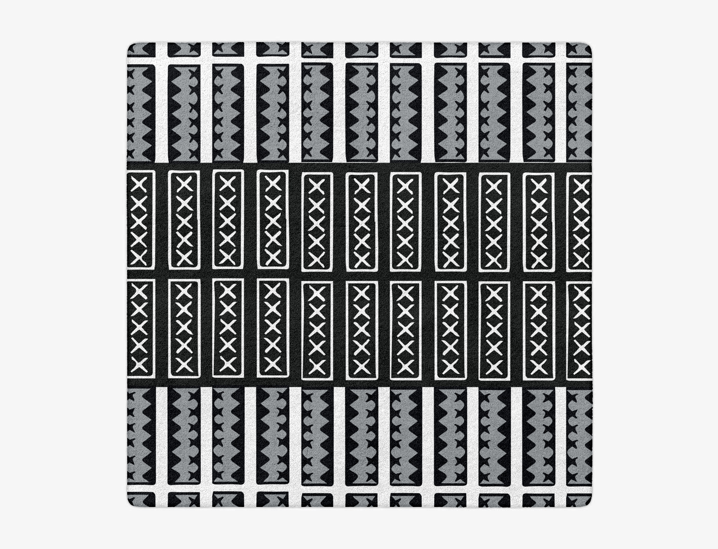 Crosses Monochrome Square Hand Tufted Pure Wool Custom Rug by Rug Artisan