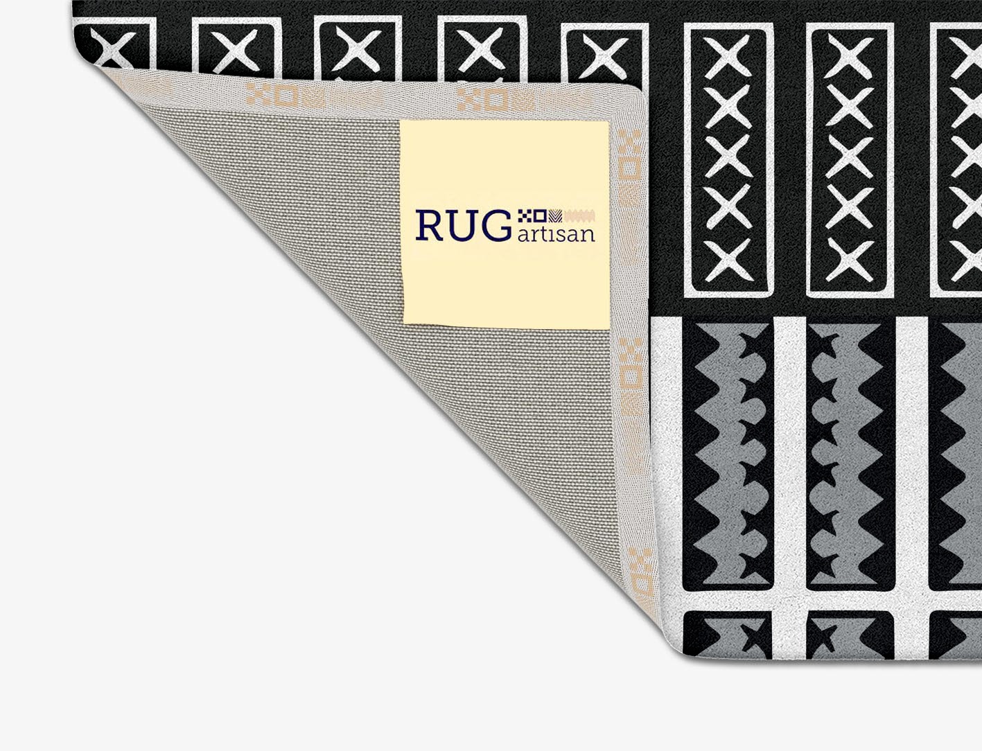 Crosses Monochrome Square Hand Tufted Pure Wool Custom Rug by Rug Artisan