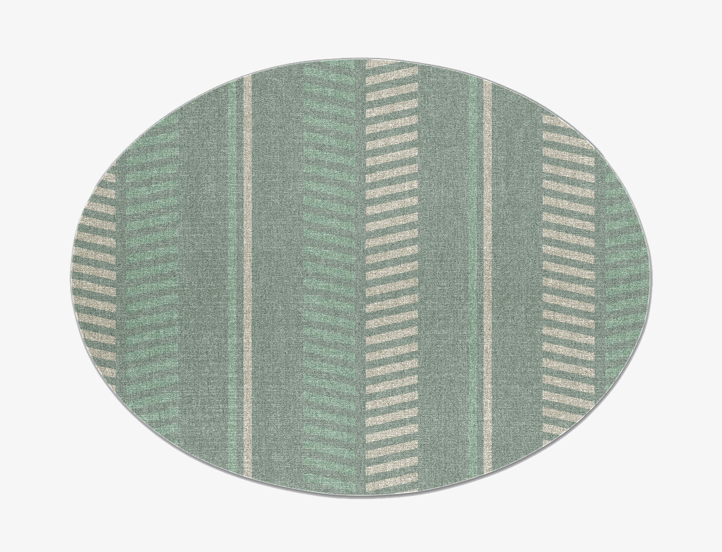 Crosslane Geometric Oval Flatweave New Zealand Wool Custom Rug by Rug Artisan