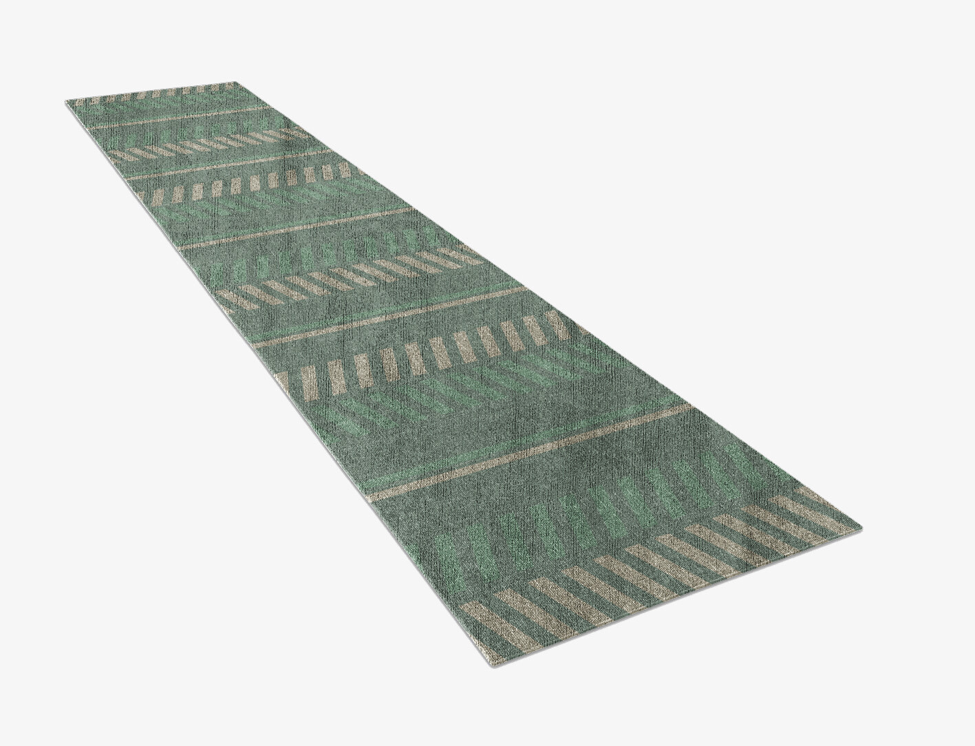 Crosslane Geometric Runner Flatweave Bamboo Silk Custom Rug by Rug Artisan