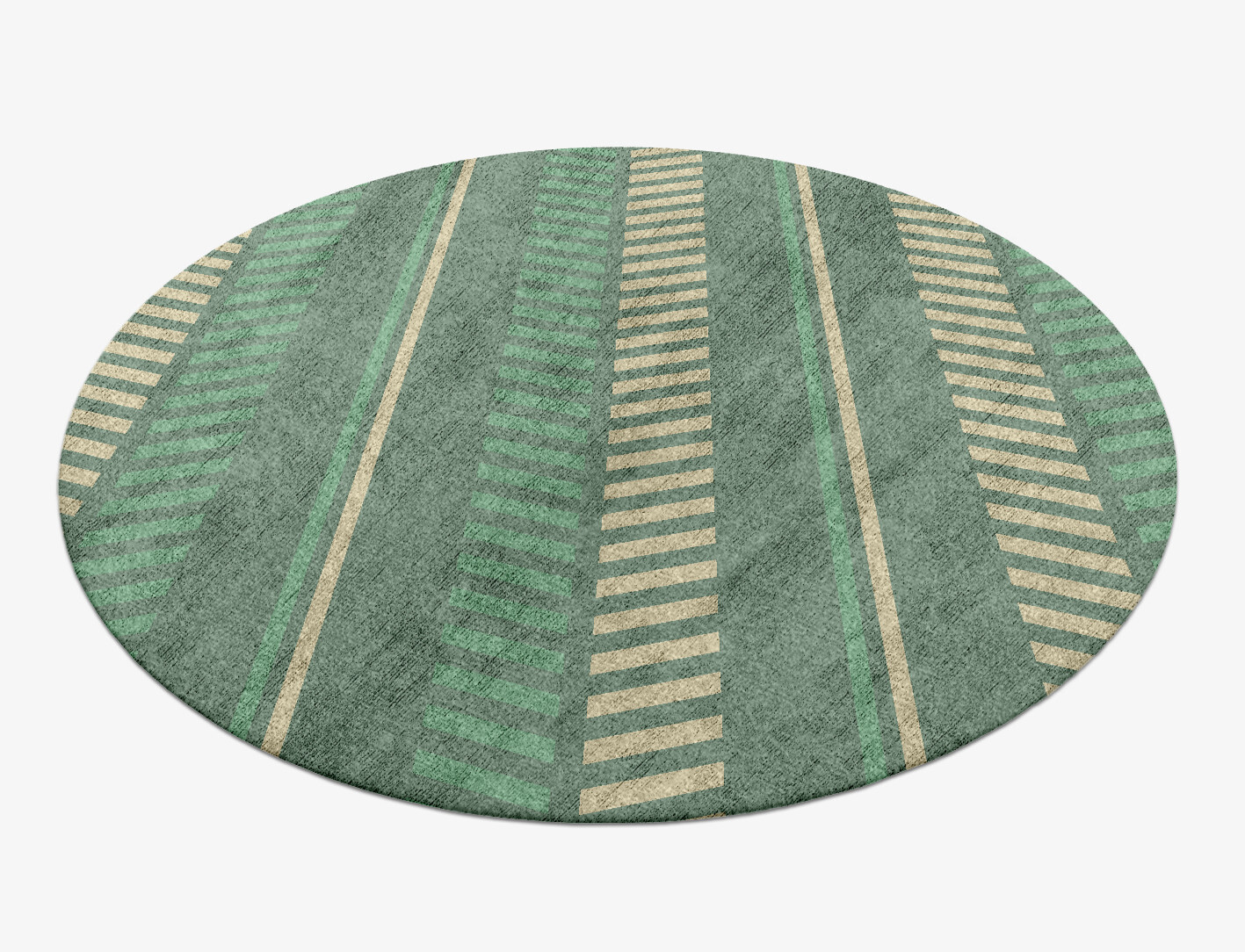 Crosslane Geometric Round Hand Knotted Bamboo Silk Custom Rug by Rug Artisan