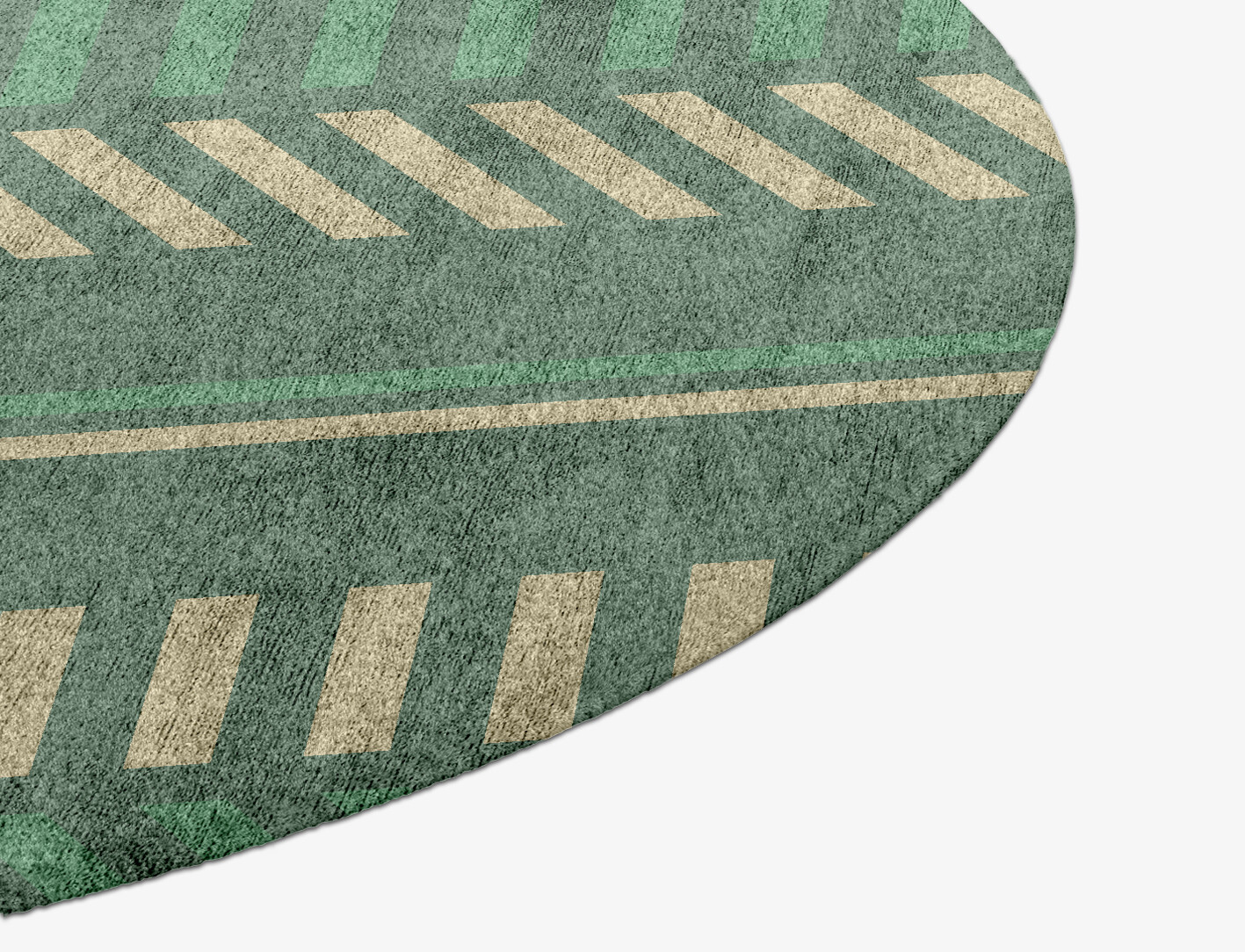Crosslane Geometric Round Hand Knotted Bamboo Silk Custom Rug by Rug Artisan
