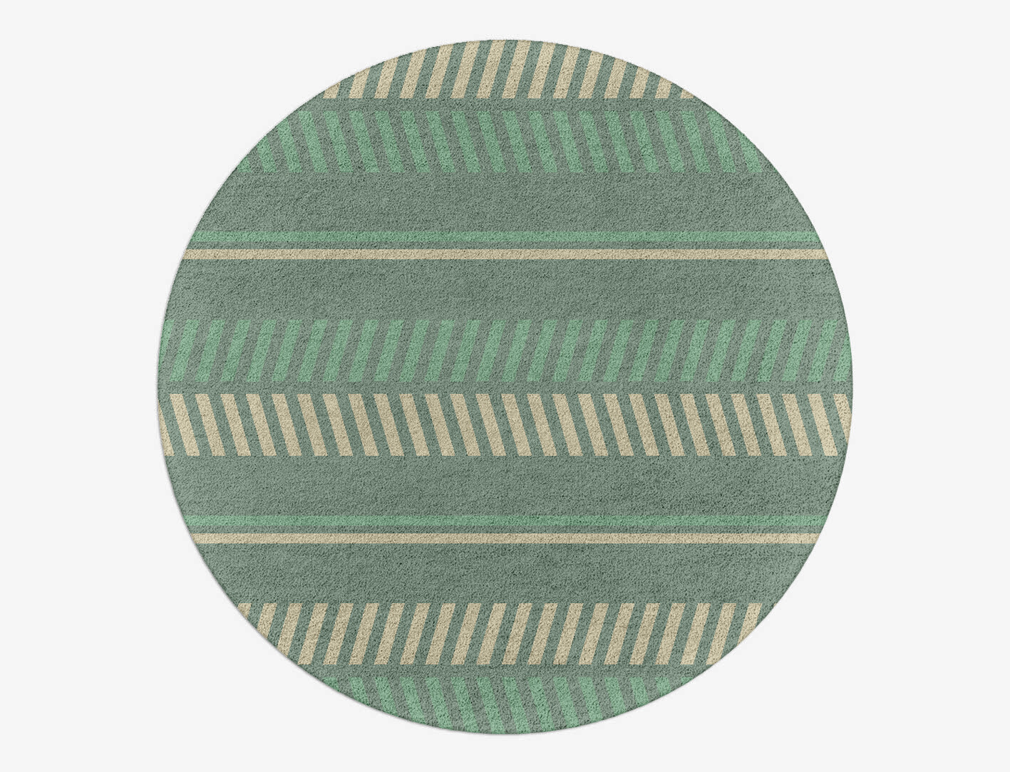 Crosslane Geometric Round Hand Tufted Pure Wool Custom Rug by Rug Artisan