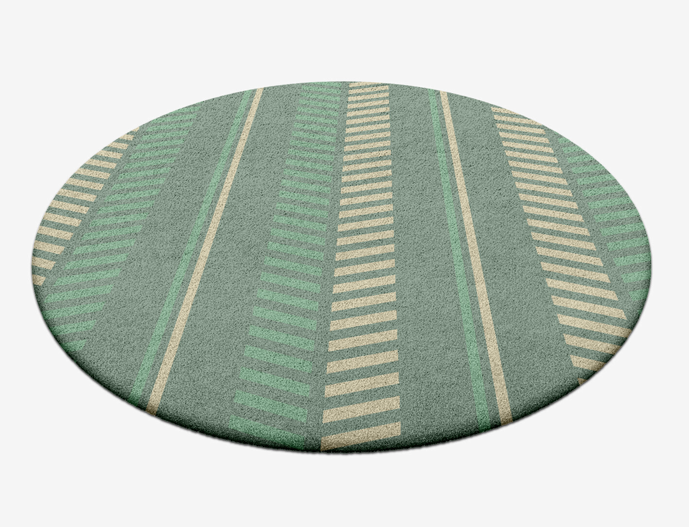 Crosslane Geometric Round Hand Tufted Pure Wool Custom Rug by Rug Artisan