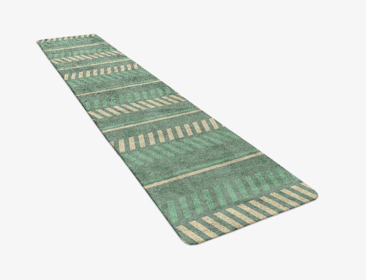 Crosslane Geometric Runner Hand Tufted Bamboo Silk Custom Rug by Rug Artisan