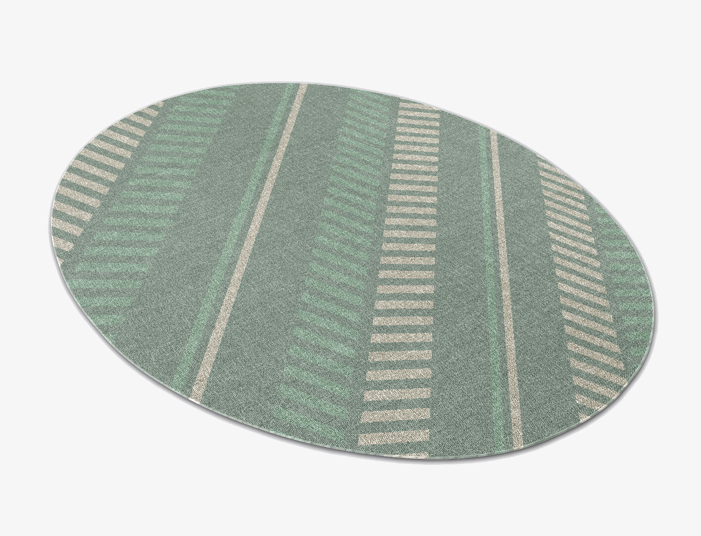 Crosslane Geometric Oval Outdoor Recycled Yarn Custom Rug by Rug Artisan