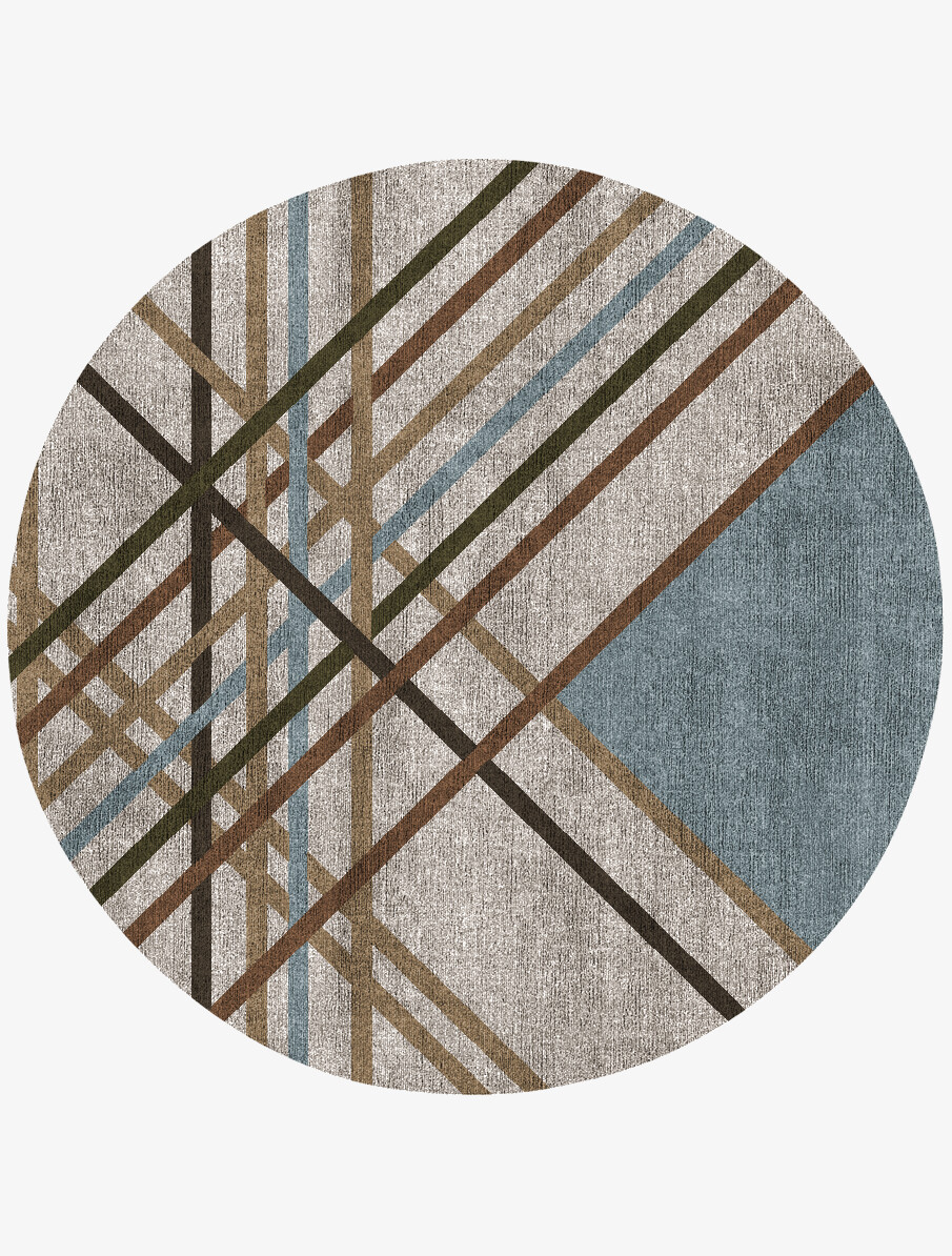 Crosswind Round Flatweave Bamboo Silk custom handmade rug