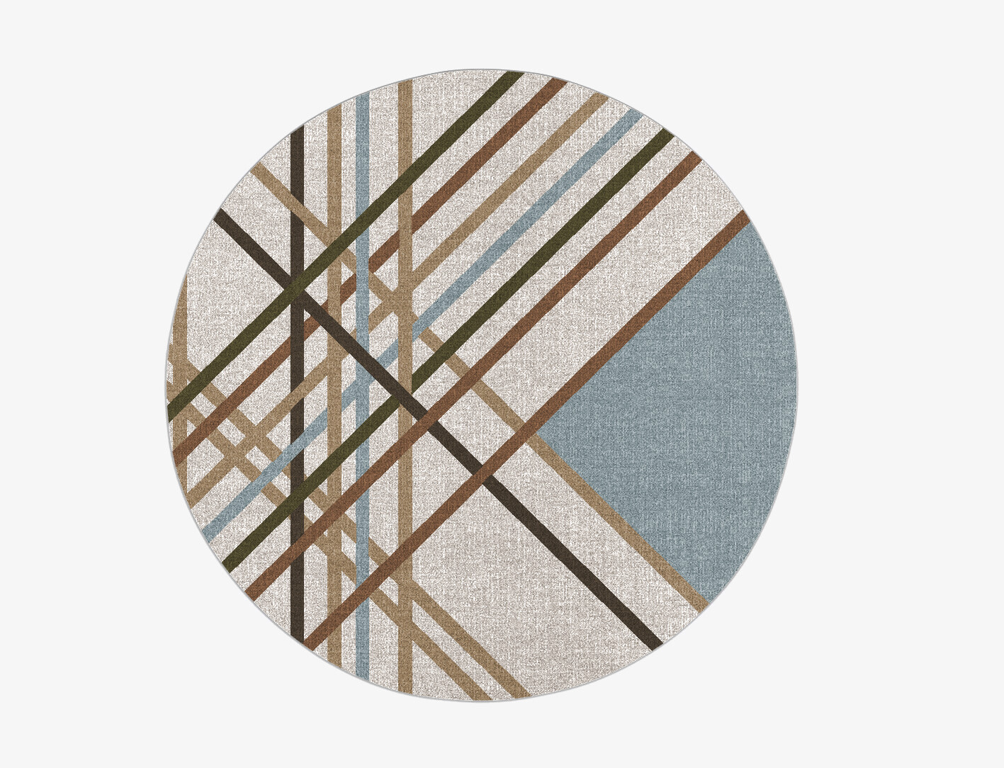 Crosswind Modern Art Round Flatweave New Zealand Wool Custom Rug by Rug Artisan