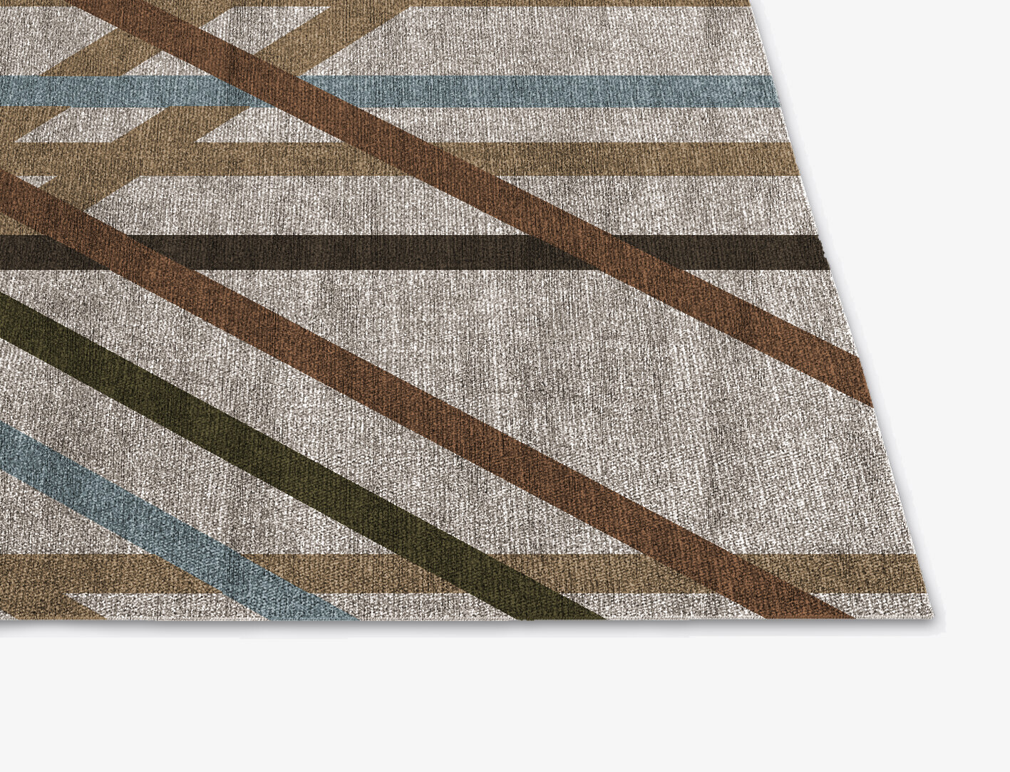 Crosswind Modern Art Square Flatweave Bamboo Silk Custom Rug by Rug Artisan