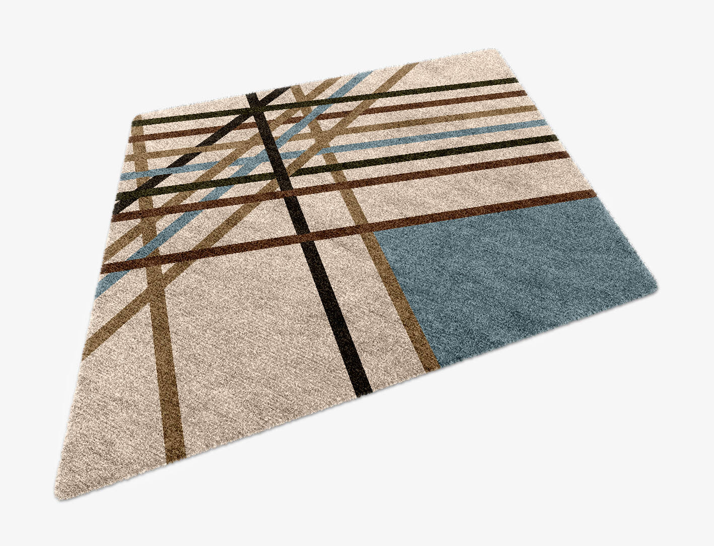 Crosswind Modern Art Diamond Hand Knotted Bamboo Silk Custom Rug by Rug Artisan