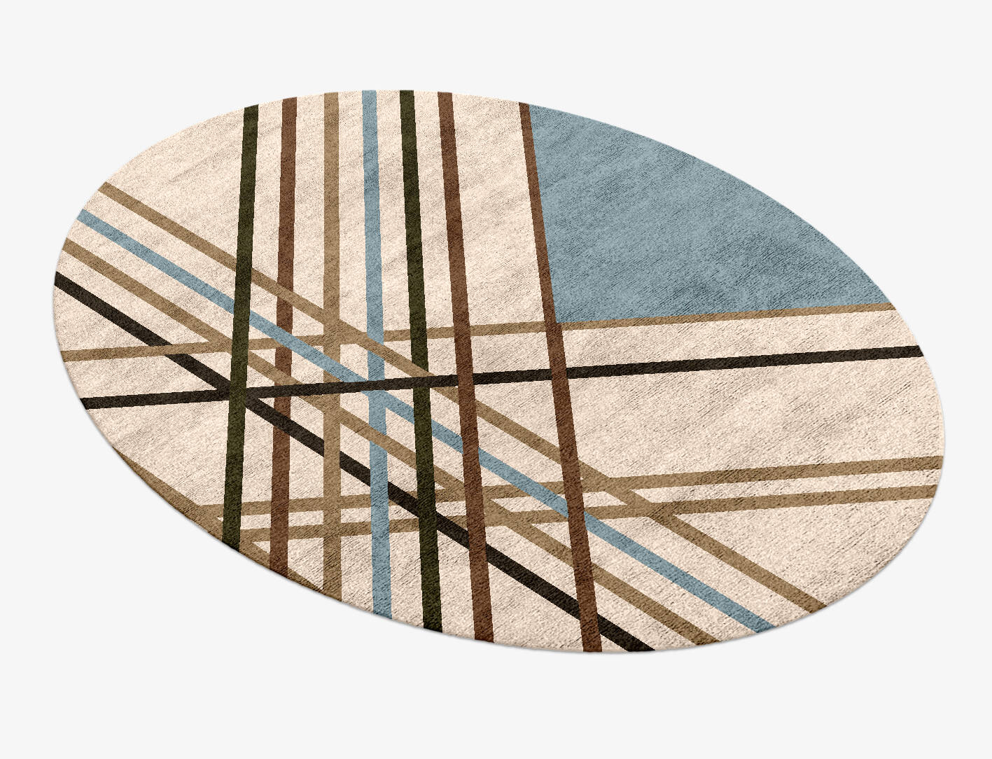 Crosswind Modern Art Oval Hand Knotted Bamboo Silk Custom Rug by Rug Artisan