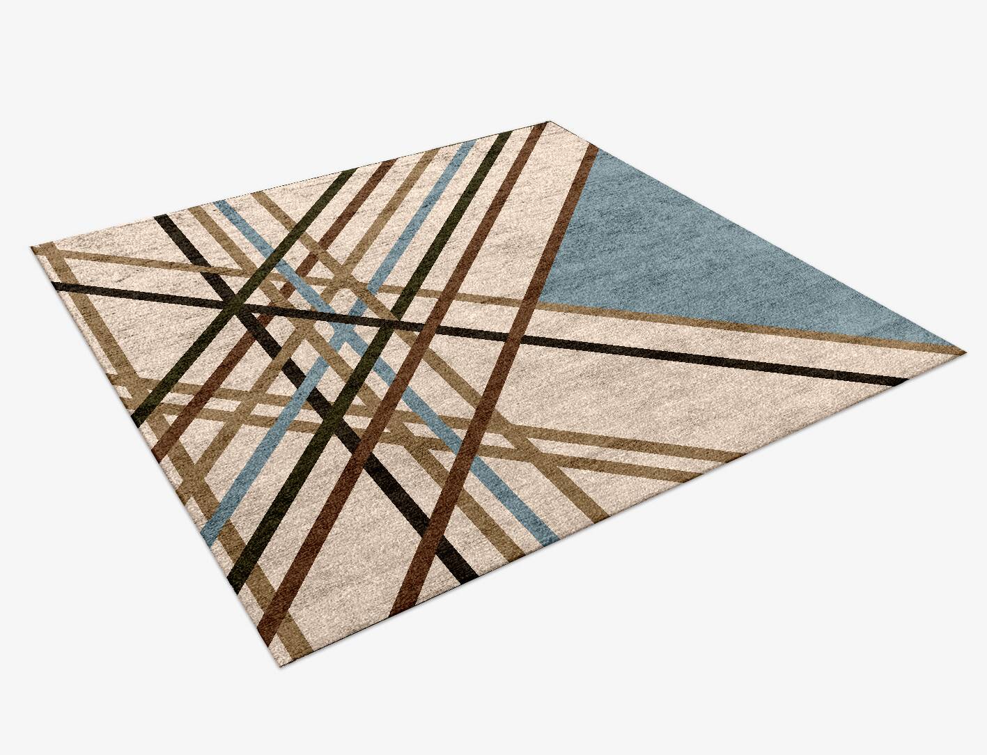 Crosswind Modern Art Square Hand Knotted Bamboo Silk Custom Rug by Rug Artisan