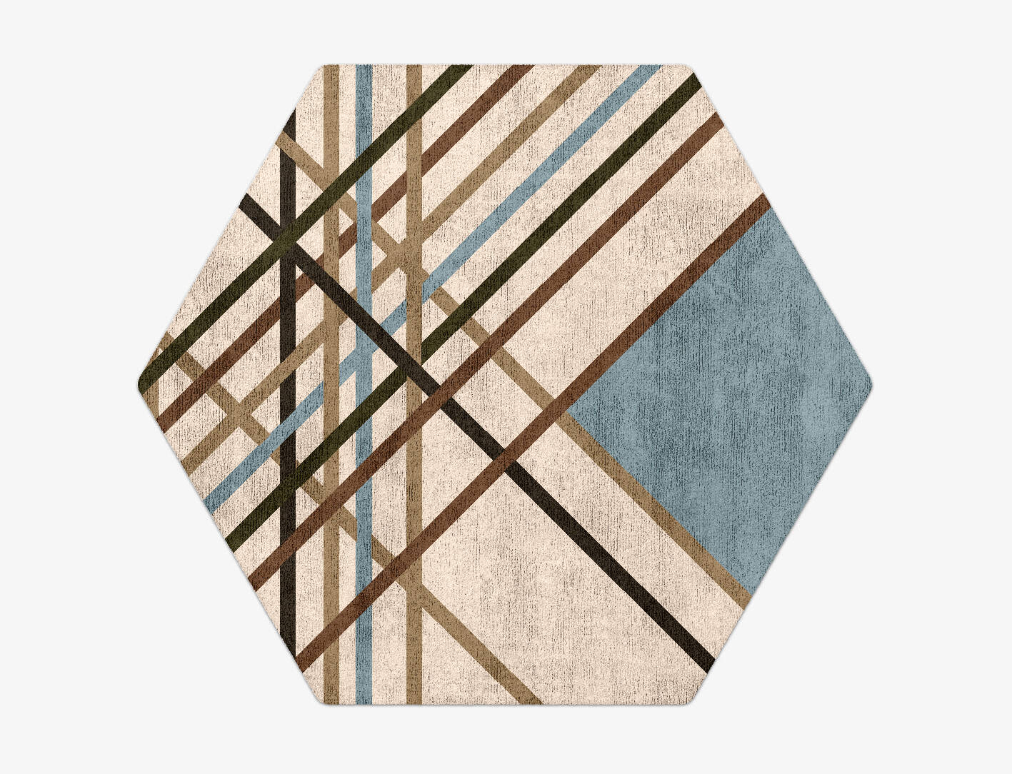 Crosswind Modern Art Hexagon Hand Tufted Bamboo Silk Custom Rug by Rug Artisan