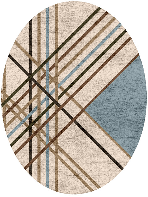 Crosswind Modern Art Oval Hand Tufted Bamboo Silk Custom Rug by Rug Artisan