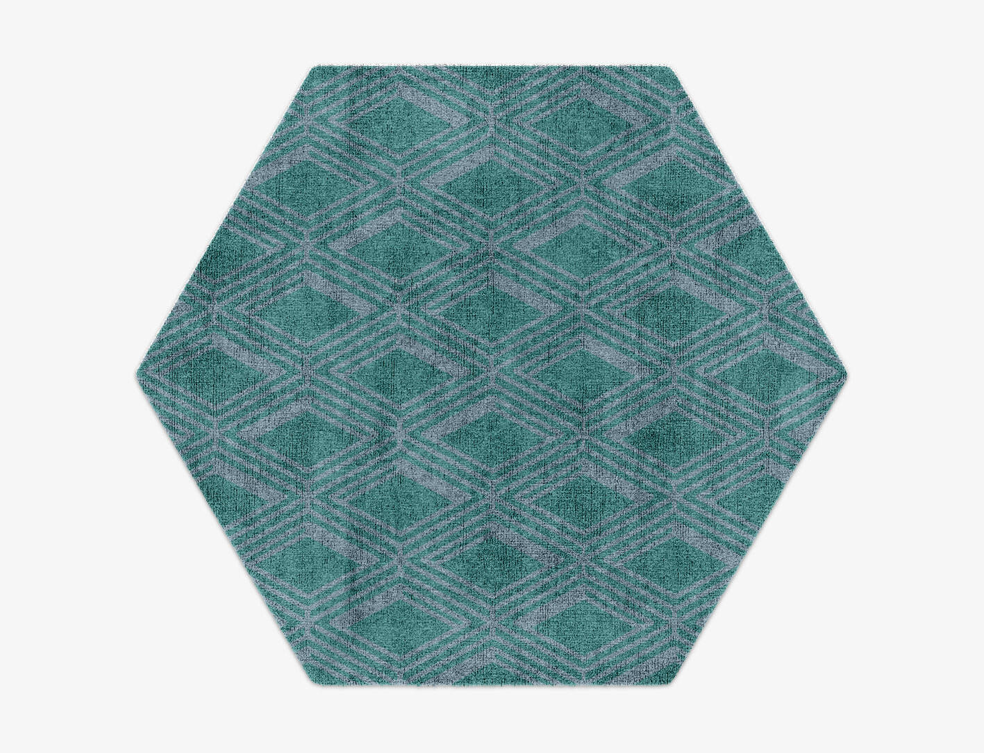 Crossword Modern Geometrics Hexagon Hand Knotted Bamboo Silk Custom Rug by Rug Artisan