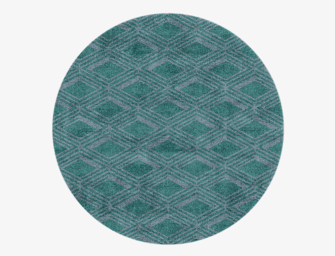 Crossword Geometric Round Hand Knotted Bamboo Silk Custom Rug by Rug Artisan