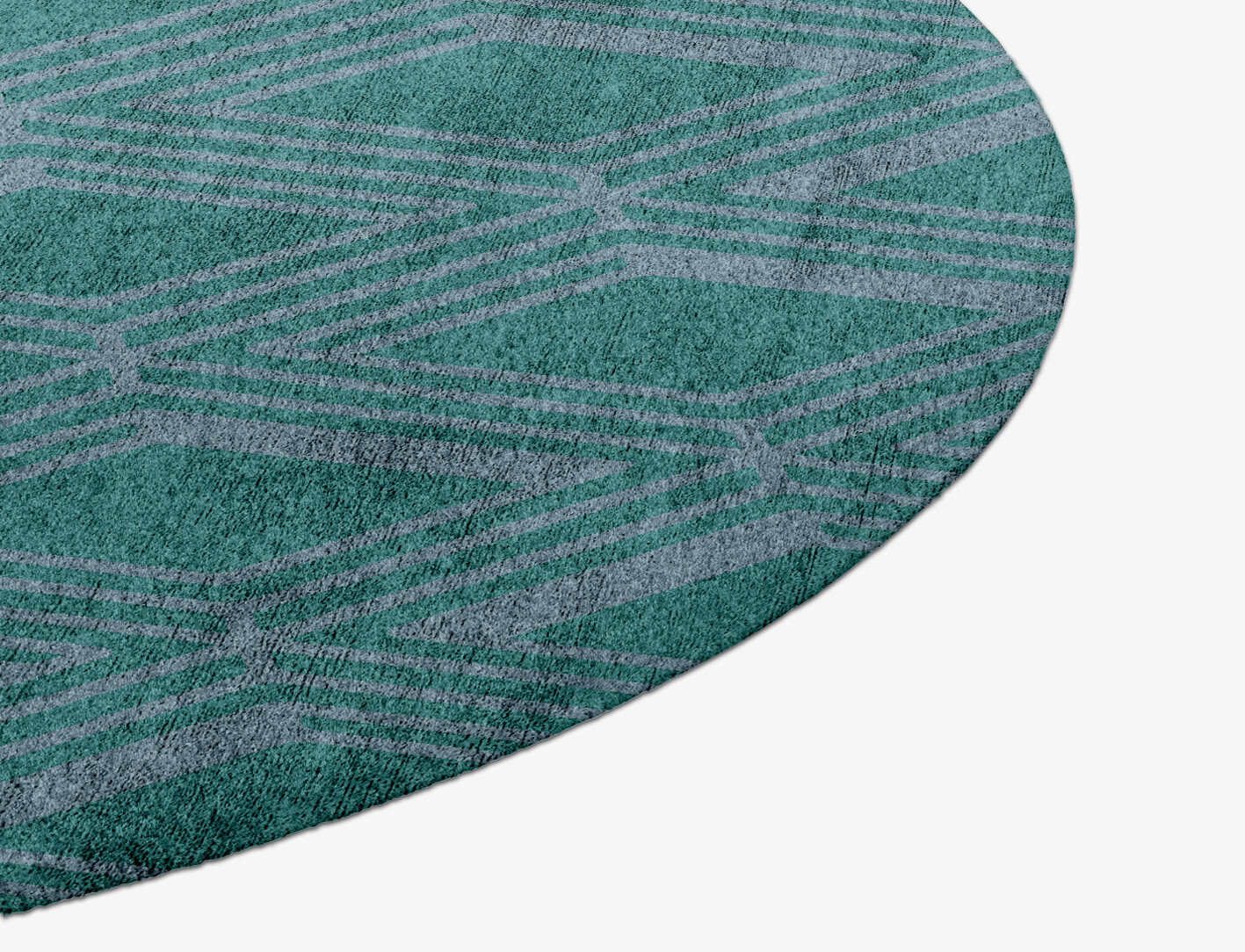 Crossword Geometric Round Hand Knotted Bamboo Silk Custom Rug by Rug Artisan