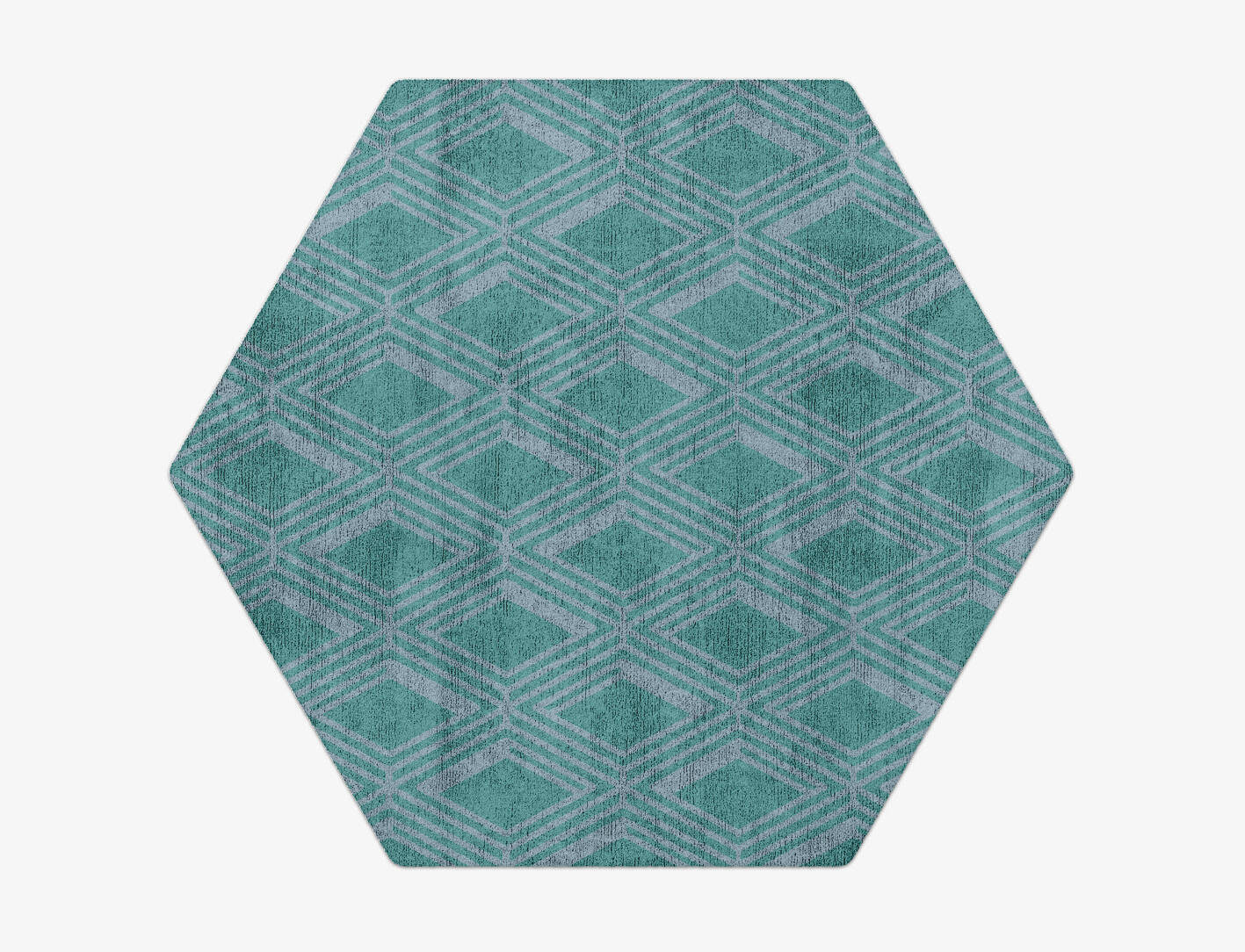 Crossword Modern Geometrics Hexagon Hand Tufted Bamboo Silk Custom Rug by Rug Artisan