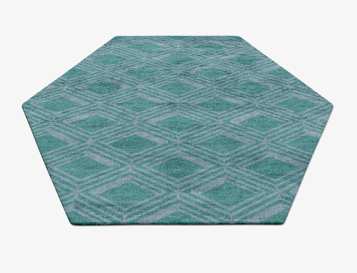 Crossword Modern Geometrics Hexagon Hand Tufted Bamboo Silk Custom Rug by Rug Artisan